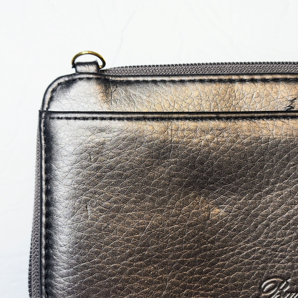 Buxton Double Zip Organizer Women's Wallet Clutch in Gunmetal Silver Est 1899 - Picture 3 of 9